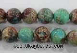 CDE805 15.5 inches 12mm round dyed sea sediment jasper beads wholesale