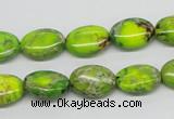 CDE92 15.5 inches 10*14mm oval dyed sea sediment jasper beads