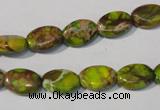 CDE939 15.5 inches 8*12mm oval dyed sea sediment jasper beads