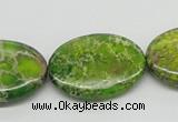 CDE94 15.5 inches 22*30mm oval dyed sea sediment jasper beads