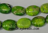 CDE940 15.5 inches 12*16mm oval dyed sea sediment jasper beads