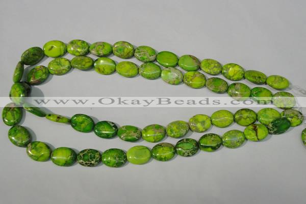 CDE940 15.5 inches 12*16mm oval dyed sea sediment jasper beads