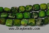 CDE944 15.5 inches 8*8mm square dyed sea sediment jasper beads