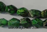 CDE963 15.5 inches 10*14mm faceted nuggets dyed sea sediment jasper beads