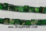 CDE969 15.5 inches 6*6mm cube dyed sea sediment jasper beads