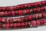 CDI11 16 inches 4*6mm cylinder dyed imperial jasper beads wholesale