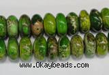 CDI135 15.5 inches 6*12mm rondelle dyed imperial jasper beads