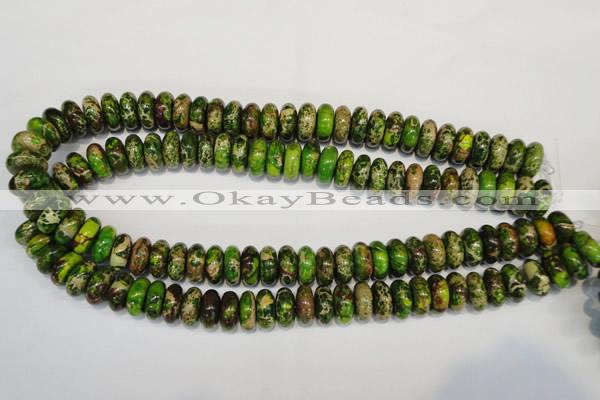 CDI136 15.5 inches 6*14mm rondelle dyed imperial jasper beads