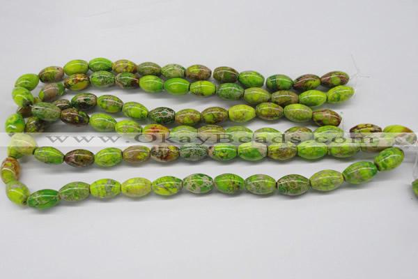 CDI147 15.5 inches 10*15mm rice dyed imperial jasper beads