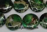 CDI174 15.5 inches 20mm flat round dyed imperial jasper beads