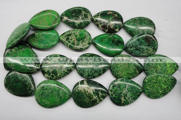 CDI195 15.5 inches 30*40mm flat teardrop dyed imperial jasper beads