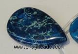 CDI345 Top-drilled 30*50mm flat teardrop dyed imperial jasper beads