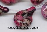 CDI43 16 inches 22*35mm petal shaped dyed imperial jasper beads