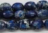 CDI49 16 inches 12*15mm faceted egg-shaped dyed imperial jasper beads