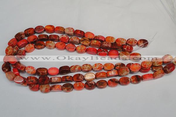 CDI528 15.5 inches 10*14mm oval dyed imperial jasper beads