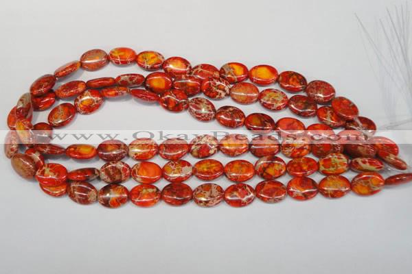 CDI531 15.5 inches 12*16mm oval dyed imperial jasper beads