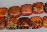 CDI540 15.5 inches 14*14mm square dyed imperial jasper beads