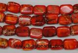 CDI551 15.5 inches 8*10mm rectangle dyed imperial jasper beads