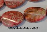 CDI575 15.5 inches 18*25mm twisted oval dyed imperial jasper beads