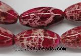 CDI609 15.5 inches 15*30mm rice dyed imperial jasper beads