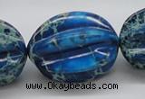 CDI62 16 inches 25*33mm star fruit shaped dyed imperial jasper beads