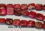 CDI620 15.5 inches 10*10mm square dyed imperial jasper beads