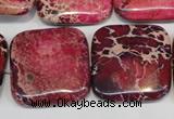 CDI626 15.5 inches 25*25mm square dyed imperial jasper beads