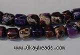 CDI705 15.5 inches 6*8mm nuggets dyed imperial jasper beads