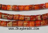 CDI735 15.5 inches 6*6mm tube dyed imperial jasper beads