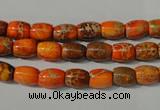 CDI740 15.5 inches 5*8mm drum dyed imperial jasper beads