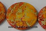 CDI758 15.5 inches 40mm flat round dyed imperial jasper beads