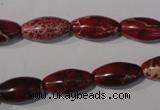 CDI778 15.5 inches 8*16mm rice dyed imperial jasper beads