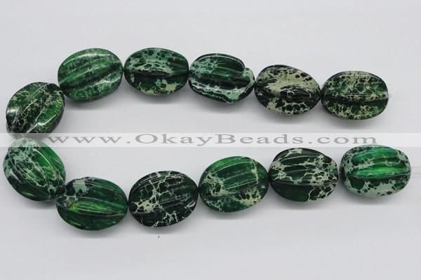 CDI78 16 inches 26*33mm star fruit shaped dyed imperial jasper beads