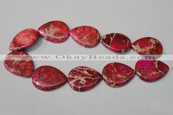 CDI790 15.5 inches 30*40mm flat teardrop dyed imperial jasper beads