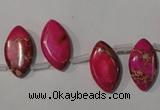 CDI797 Top-drilled 10*18mm marquise dyed imperial jasper beads