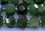 CDJ415 15 inches 5*7mm-6*8mm faceted nuggets Canadian jade beads