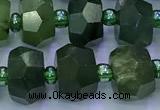 CDJ416 15 inches 6*9mm-7*10mm faceted nuggets Canadian jade beads