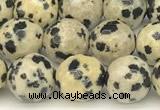 CDM101 15 inches 8mm faceted round dalmatian jasper beads