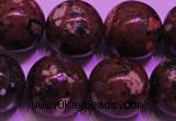 CDM54 15 inches 12mm round strawberry dalmatian jasper beads