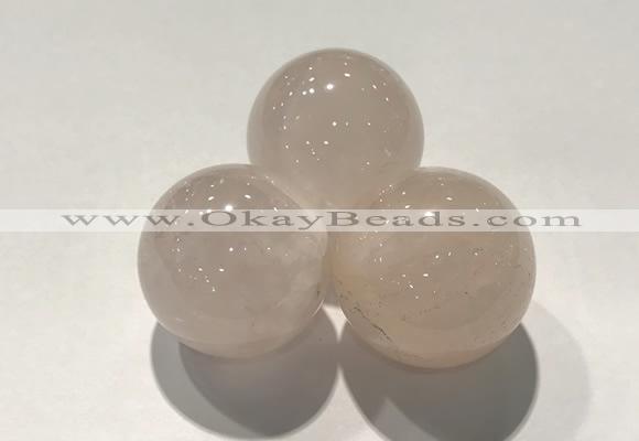 CDN1031 30mm round rose quartz decorations wholesale