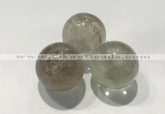 CDN1033 30mm round smoky quartz decorations wholesale