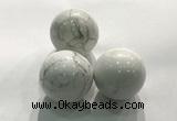 CDN1045 30mm round white howlite decorations wholesale