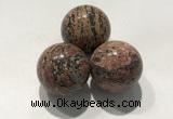 CDN1130 30mm round leopard skin jasper decorations wholesale