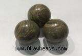 CDN1134 30mm round coffee wood jasper decorations wholesale