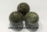 CDN1135 30mm round dragon blood jasper decorations wholesale