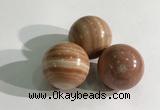 CDN1145 30mm round red picture jasper decorations wholesale