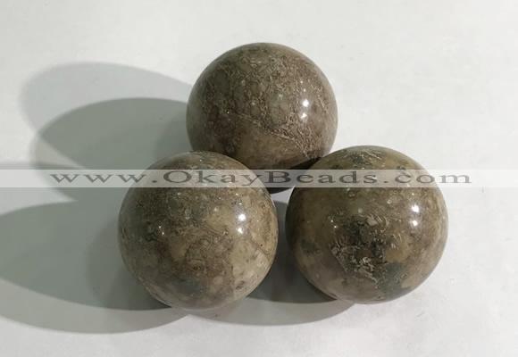 CDN1167 30mm round jasper decorations wholesale