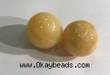 CDN1176 35mm round yellow jade decorations wholesale