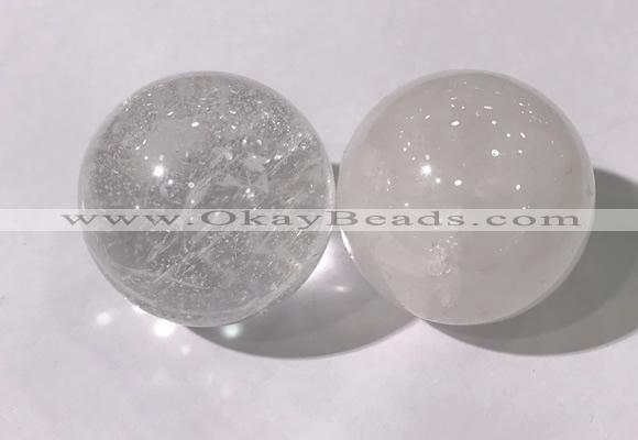 CDN1200 40mm round white crystal decorations wholesale