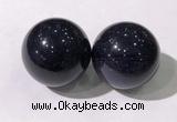 CDN1257 40mm round blue goldstone decorations wholesale